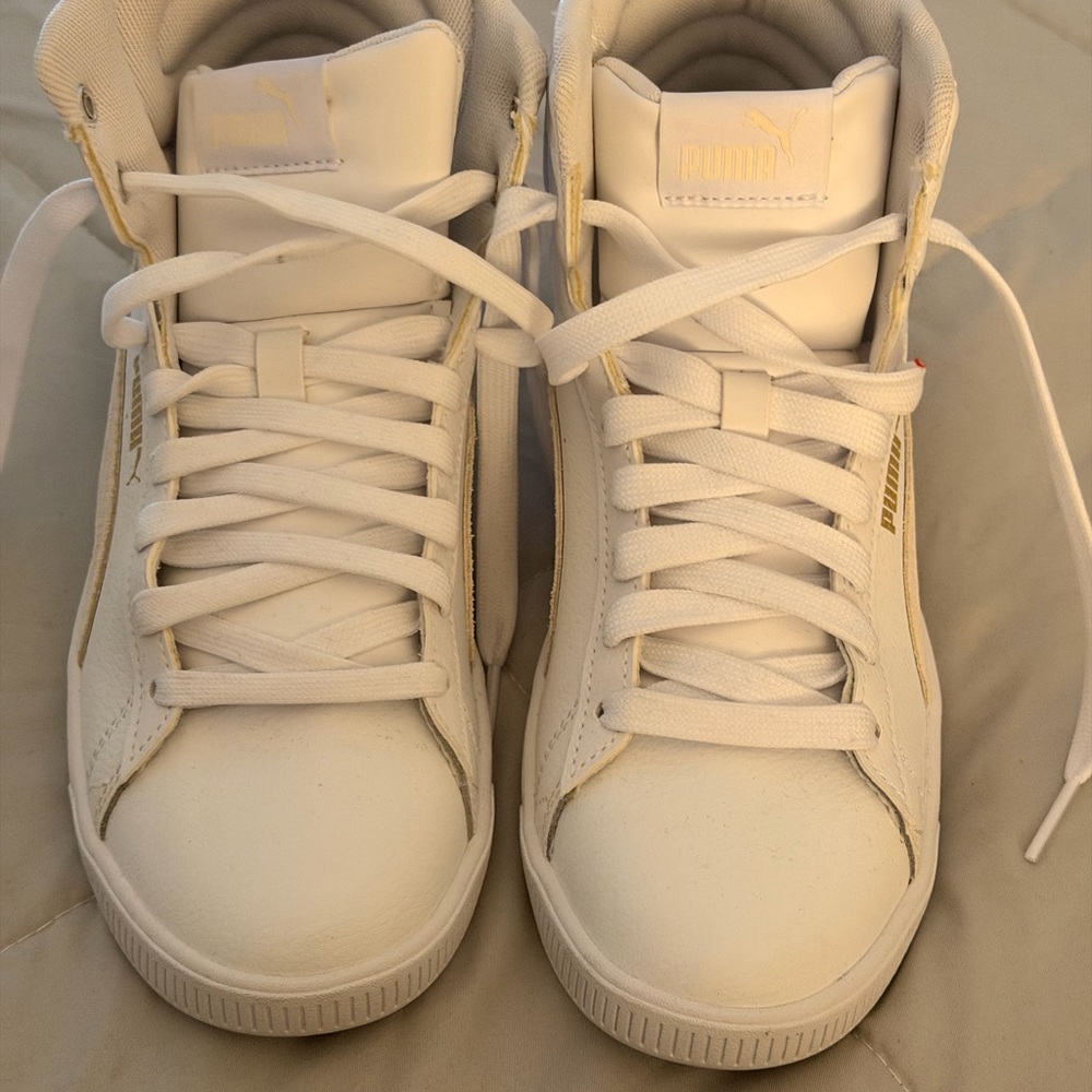 Puma White High-Top Sneakers